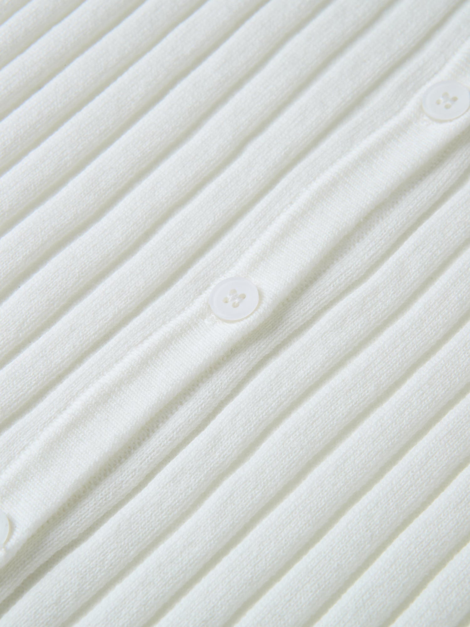Lightweight Ribbed Cardigan 20" - Cream