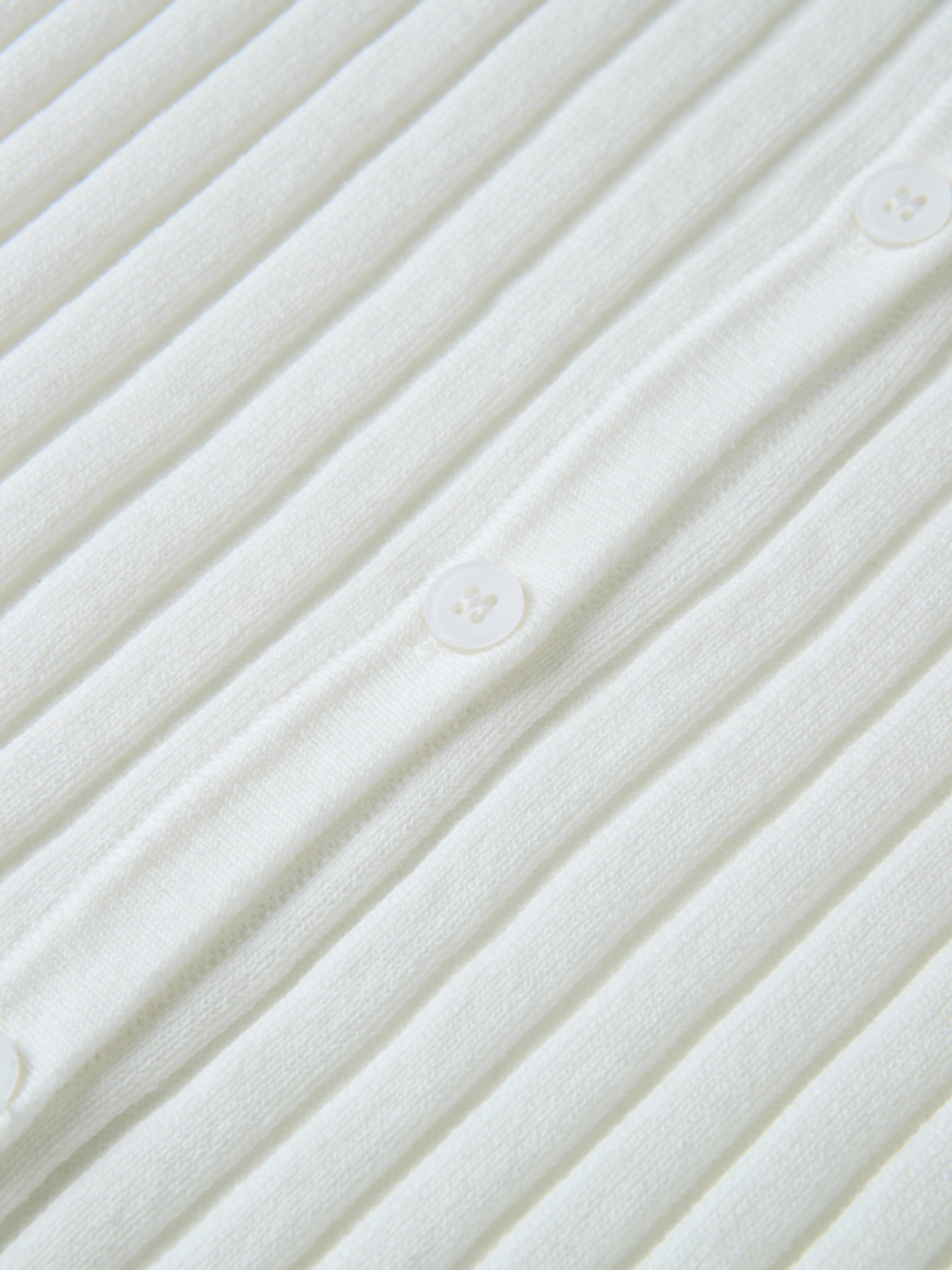 Lightweight Ribbed Cardigan 20" - Cream