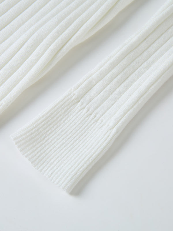 Lightweight Ribbed Cardigan 20" - Cream