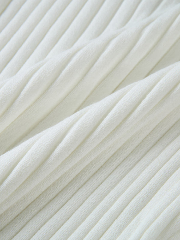 Lightweight Ribbed Cardigan 20" - Cream