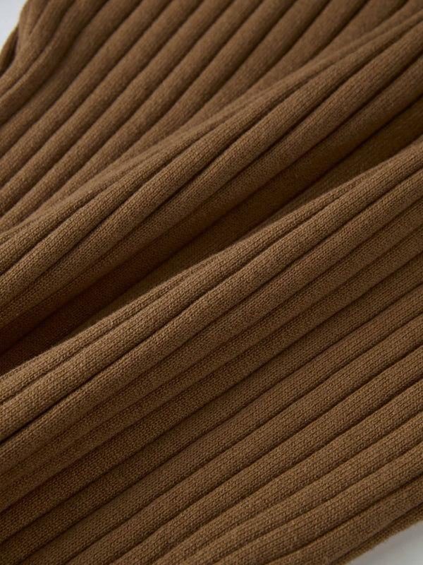 Lightweight Ribbed Cardigan 20" - Camel