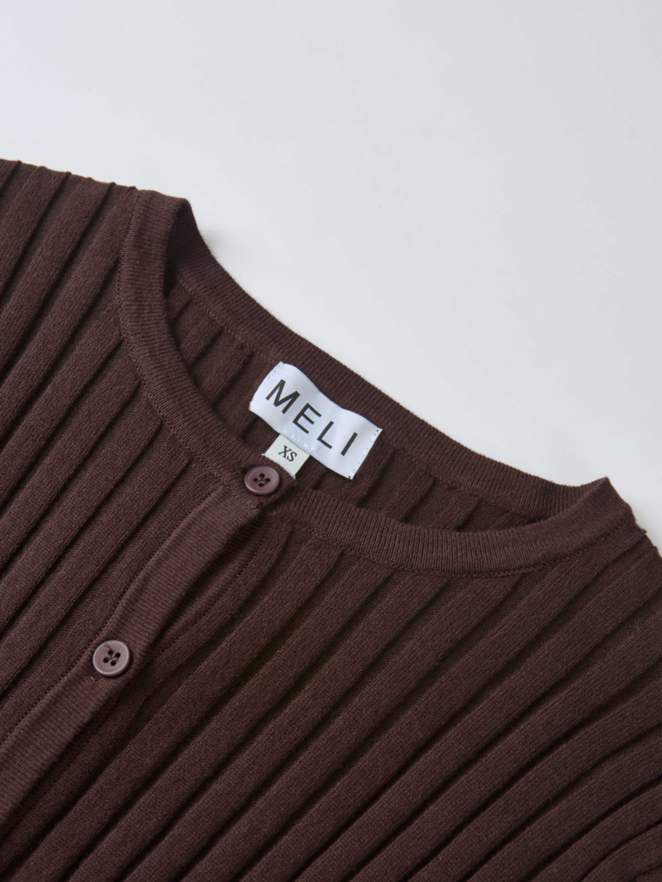 Lightweight Ribbed Cardigan 20" - Brown