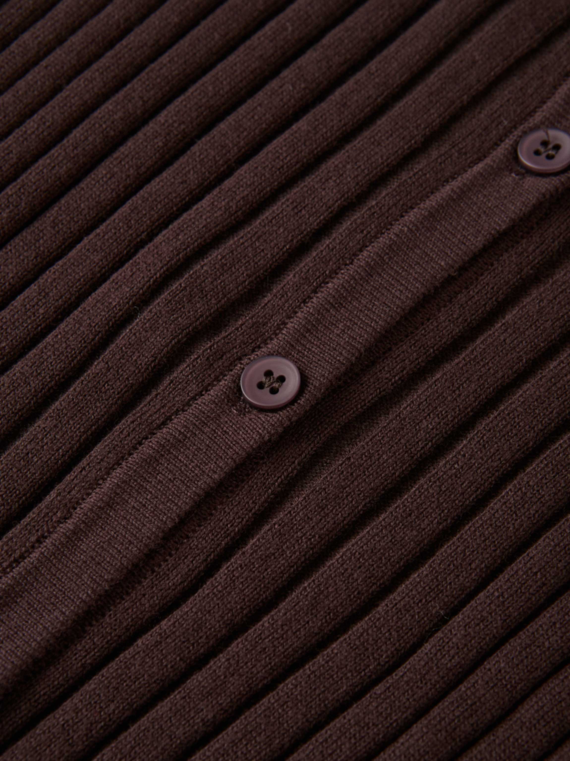 Lightweight Ribbed Cardigan 20" - Brown