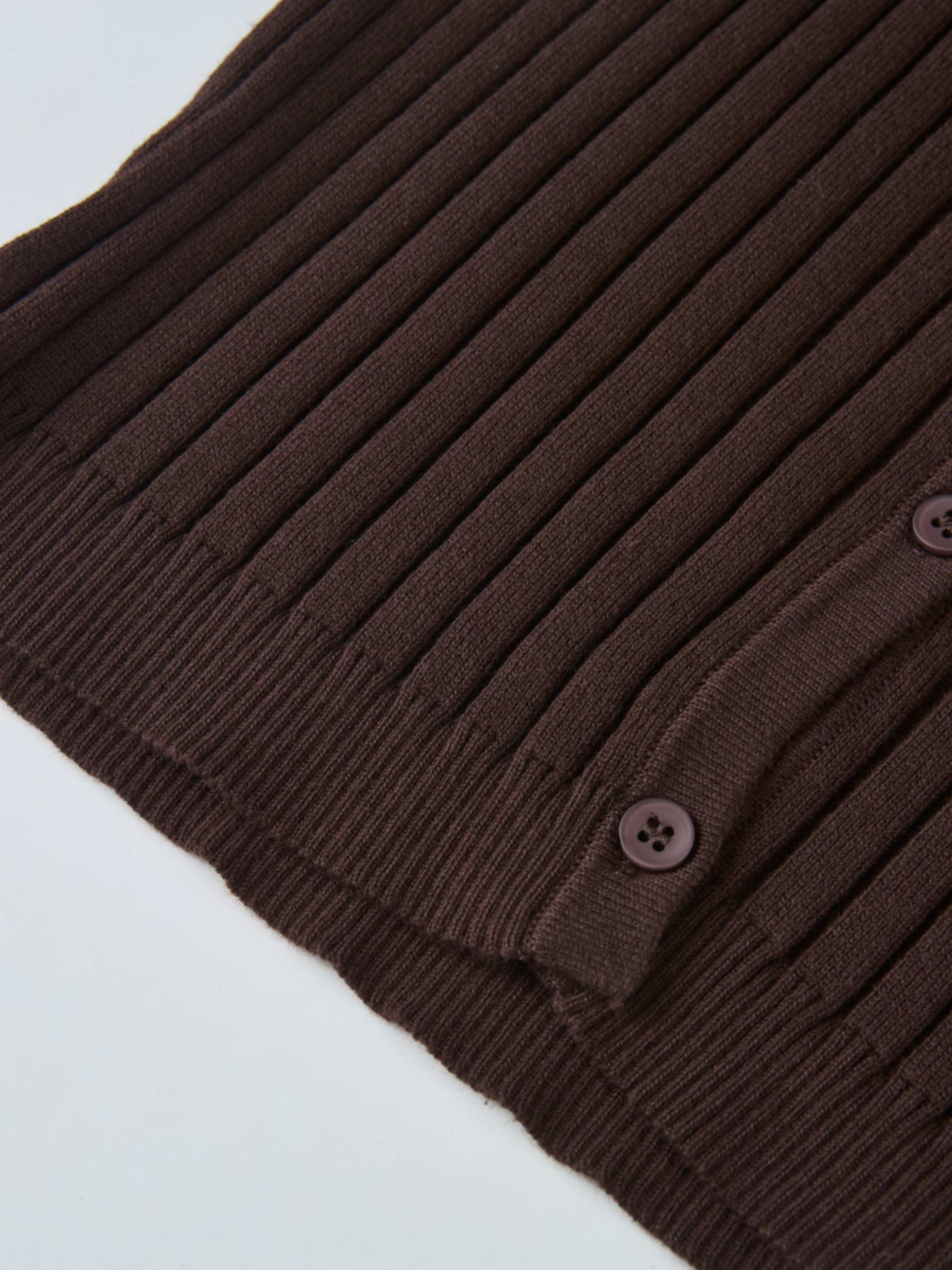 Lightweight Ribbed Cardigan 20" - Brown