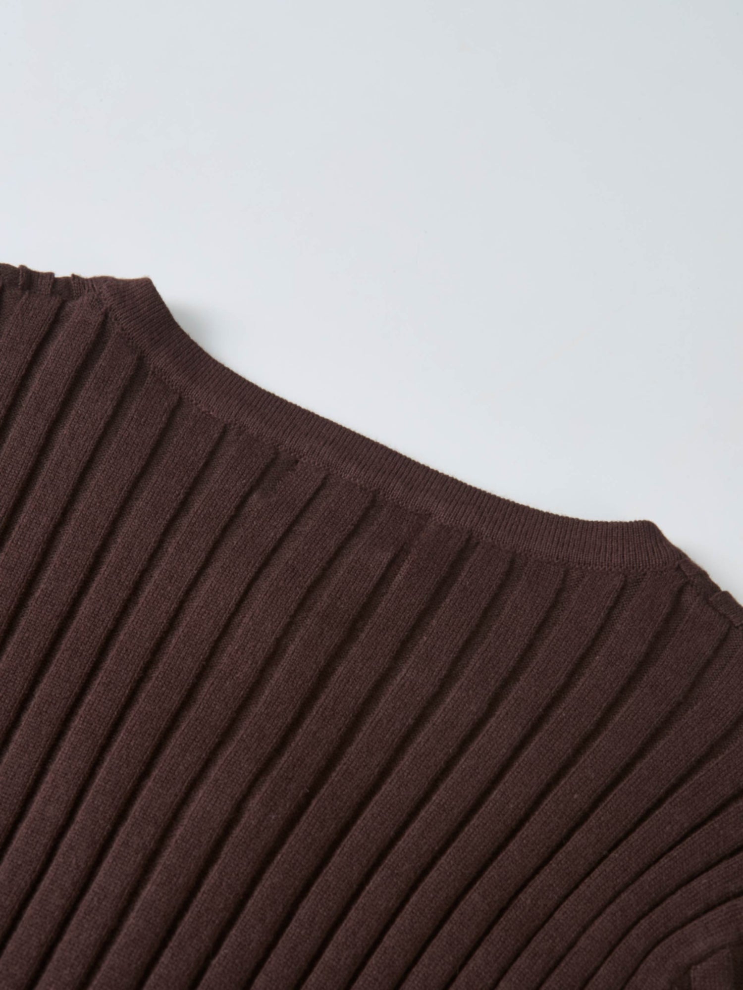 Lightweight Ribbed Cardigan 20" - Brown