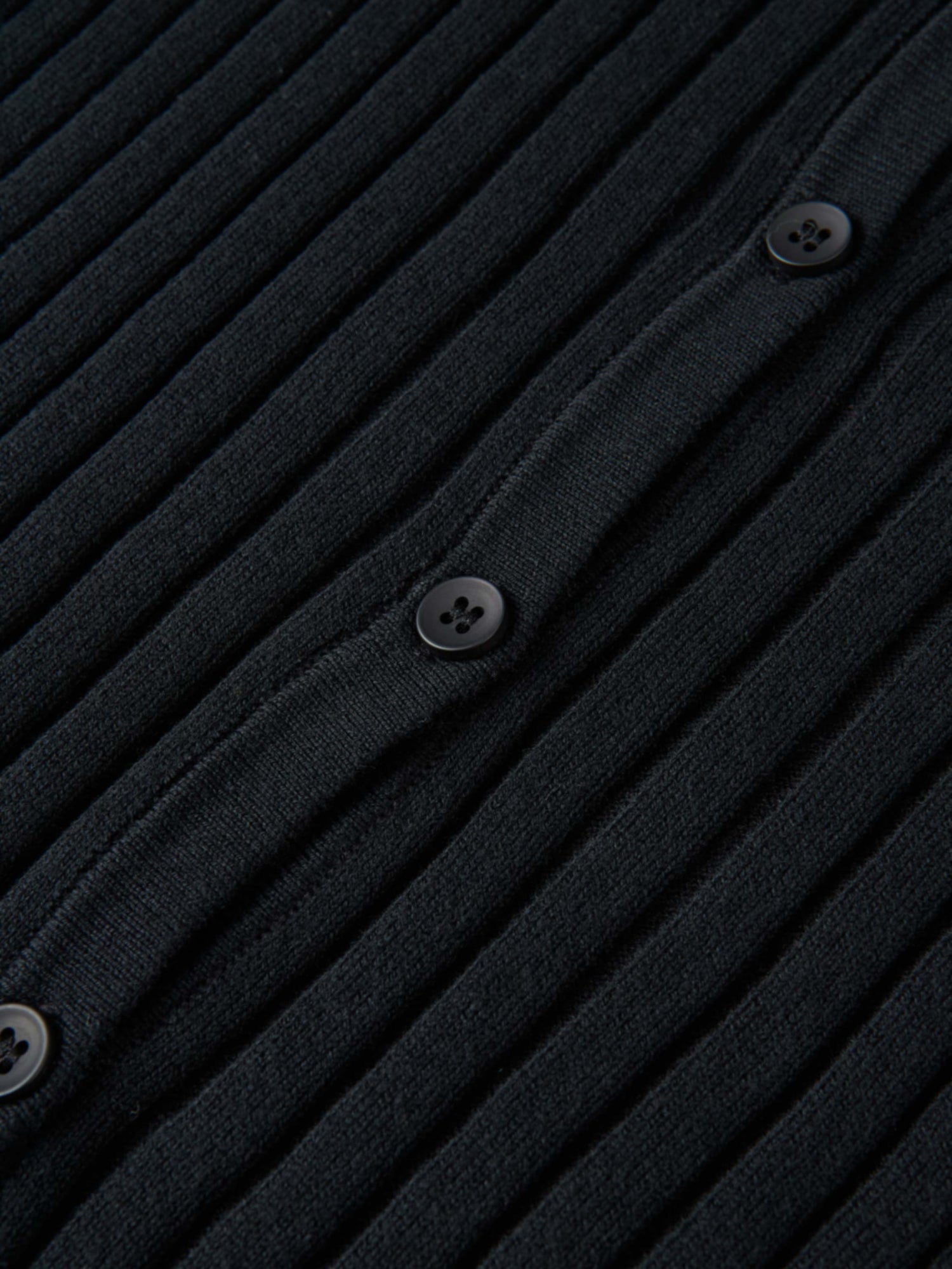 Lightweight Ribbed Cardigan 20" - Black