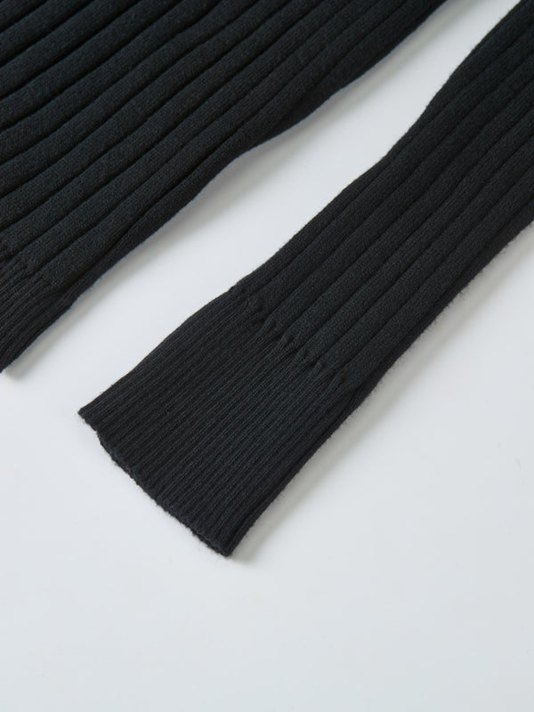 Lightweight Ribbed Cardigan 20" - Black