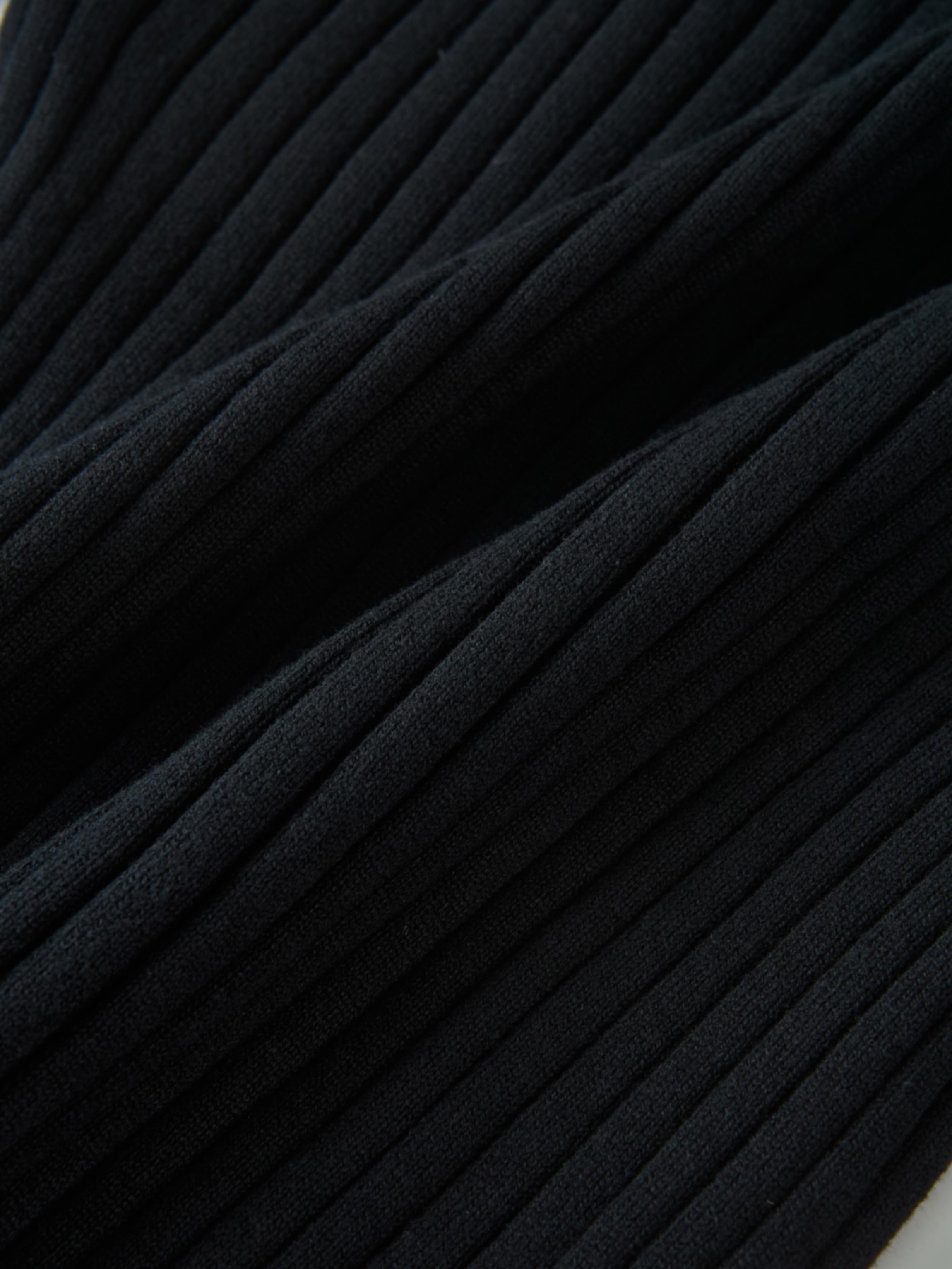 Lightweight Ribbed Cardigan 20" - Black
