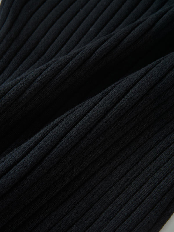 Lightweight Ribbed Cardigan 20" - Black