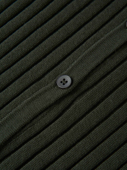 Lightweight Ribbed Cardigan 20" - Green