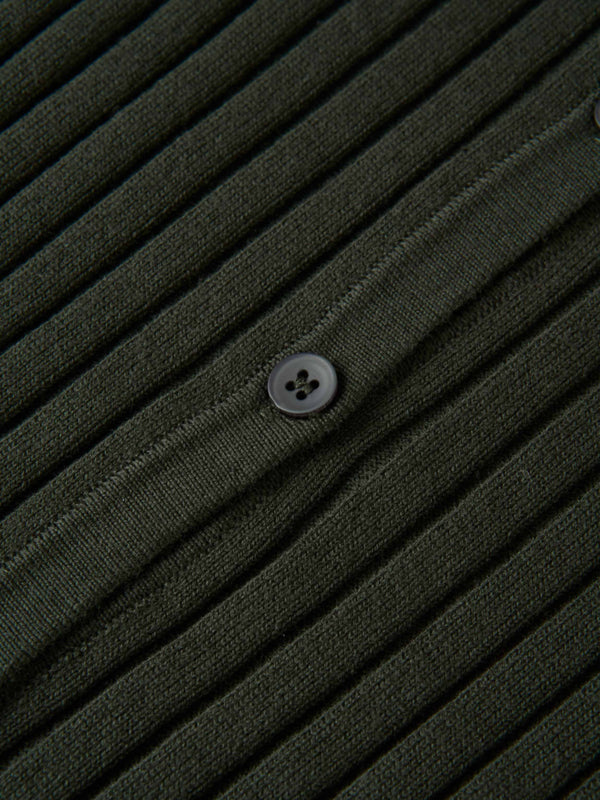 Lightweight Ribbed Cardigan 20" - Green