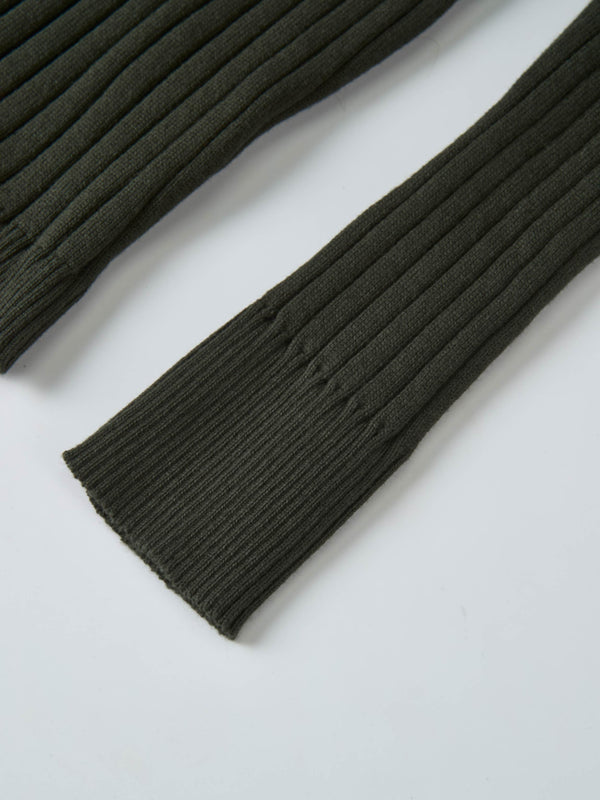 Lightweight Ribbed Cardigan 20" - Green