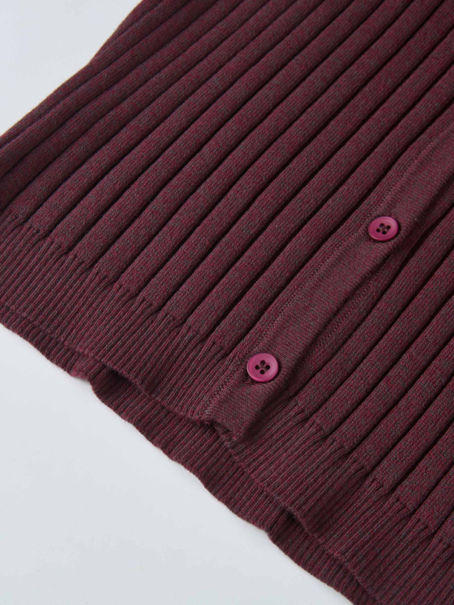 Lightweight Ribbed Cardigan 20"- Burgundy