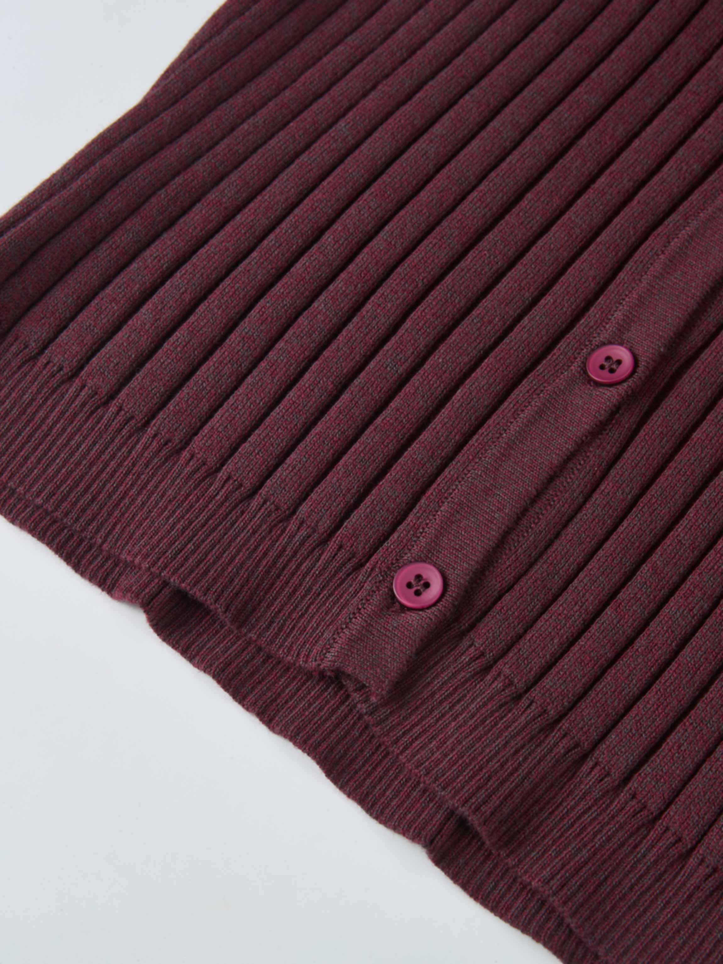 Lightweight Ribbed Cardigan 20"- Burgundy