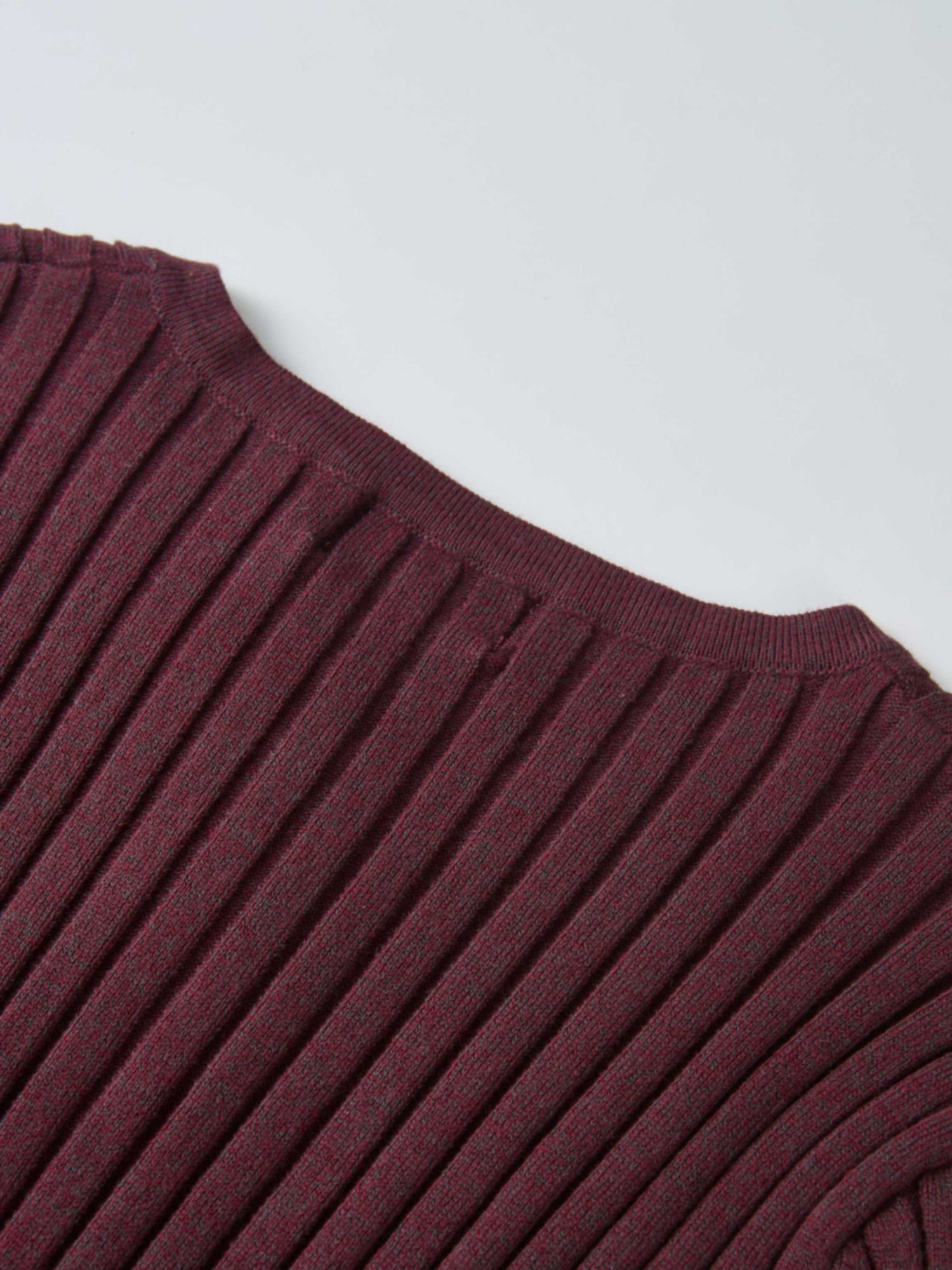 Lightweight Ribbed Cardigan 20"- Burgundy