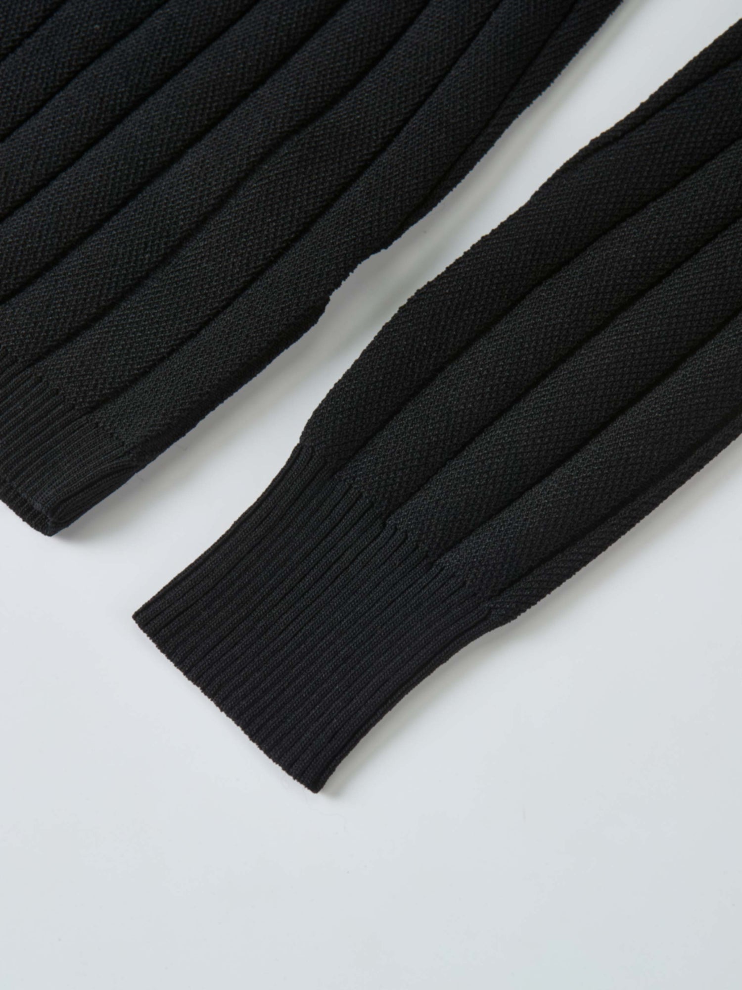 Silk Knit Ribbed Cardigan 20"- Black