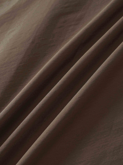 Elastic Back Maxi Cotton Blend Skirt-Mocha Mousse