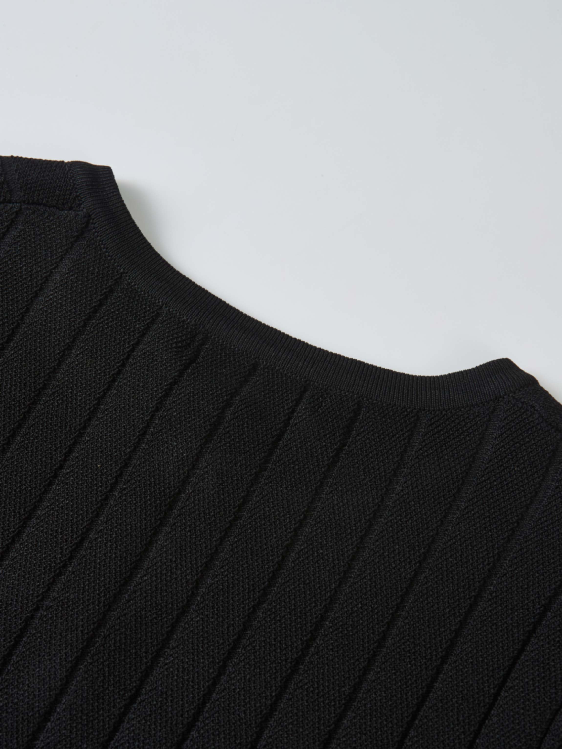 Silk Knit Ribbed Cardigan 20"- Black