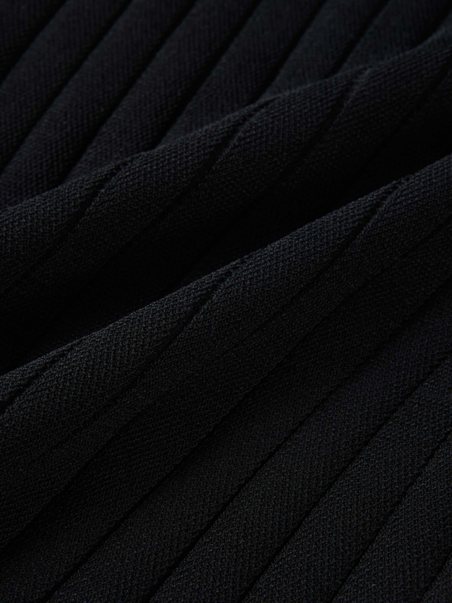 Silk Knit Ribbed Cardigan 20"- Black