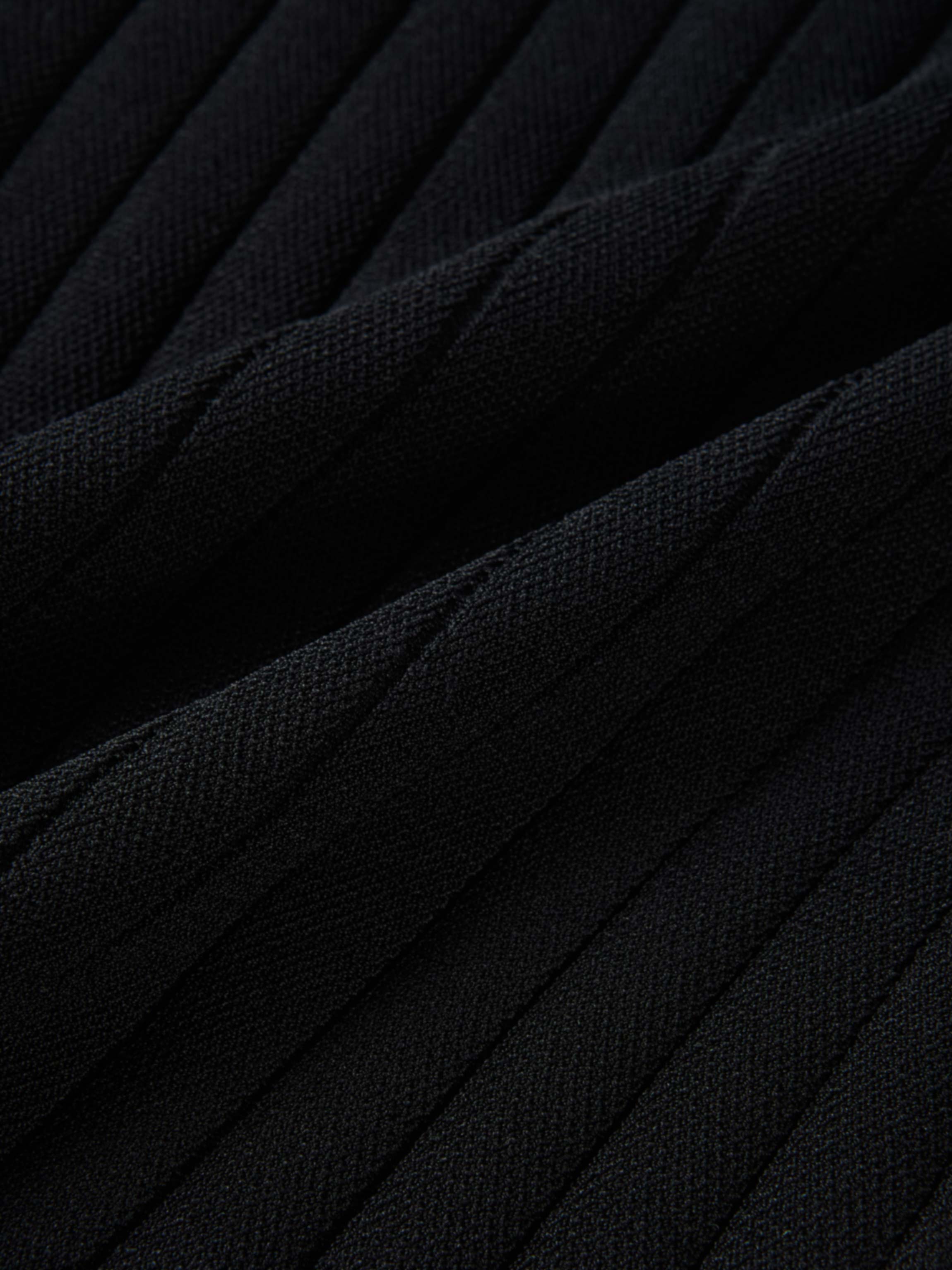 Silk Knit Ribbed Cardigan 20"- Black