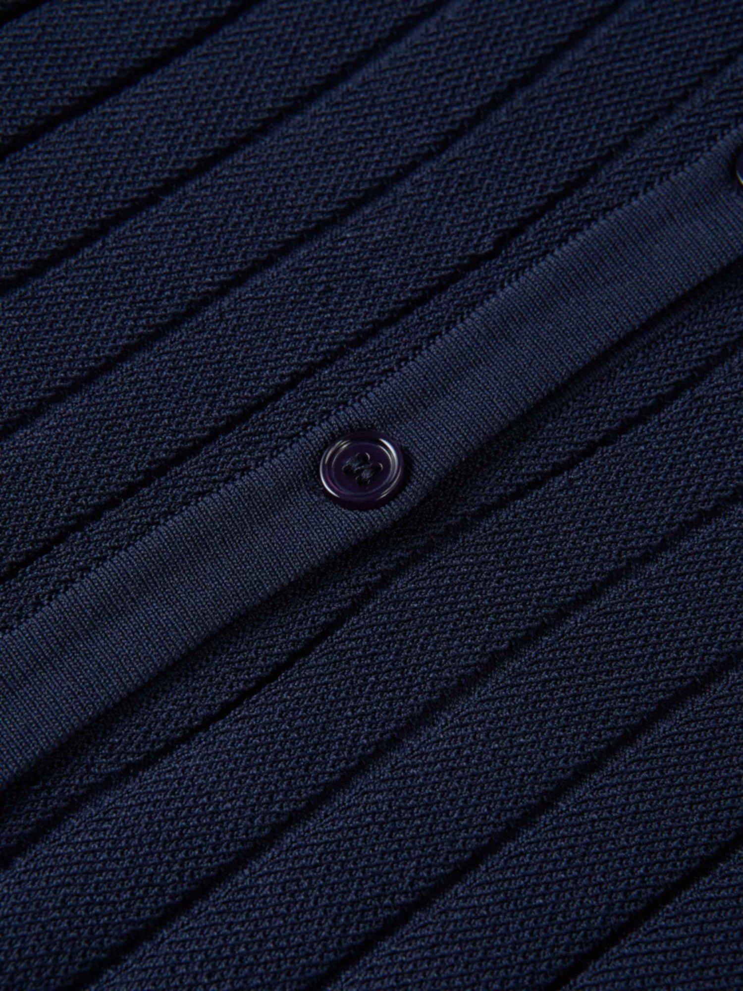 Silk Knit Ribbed Cardigan 20" - Navy