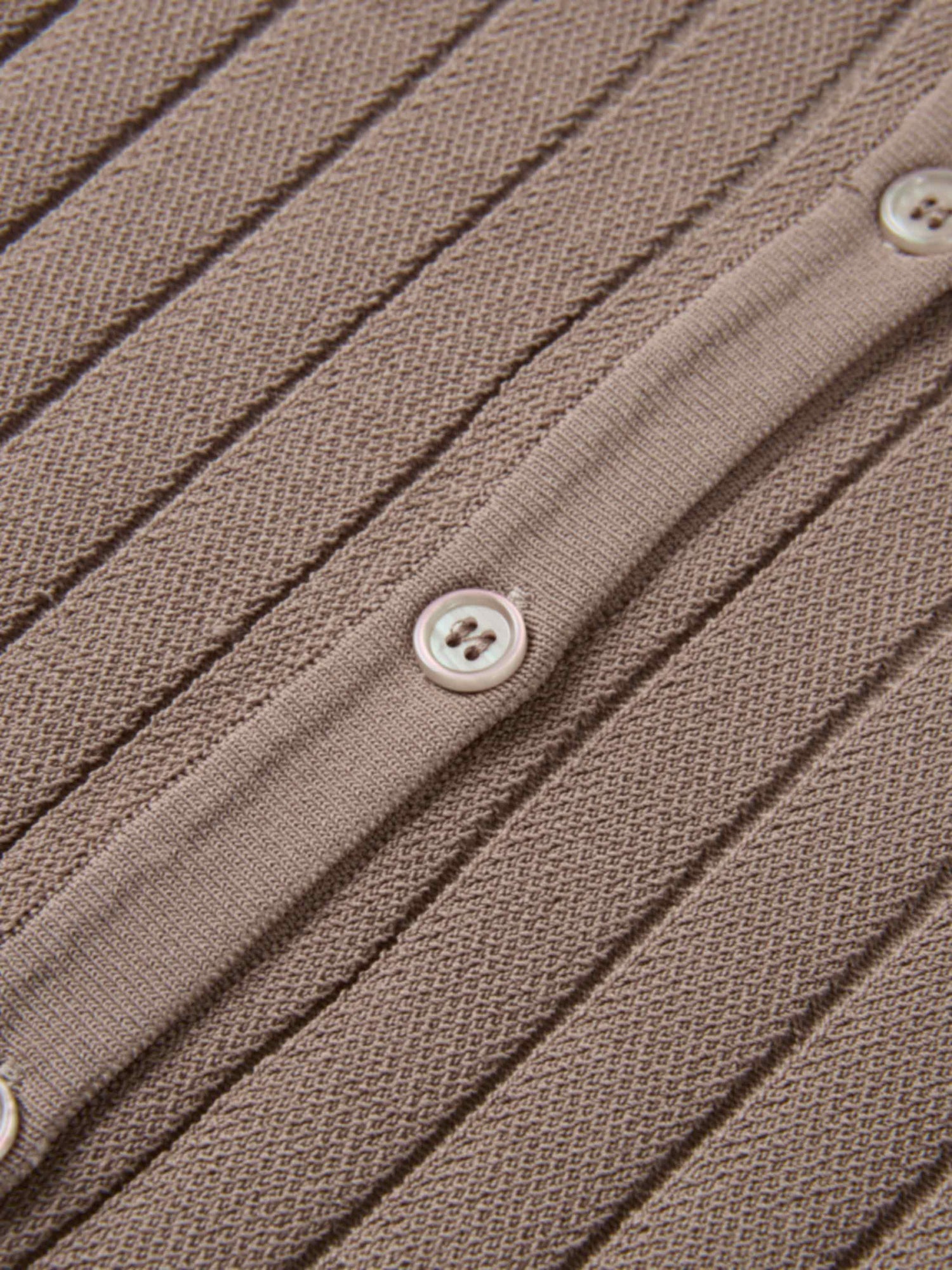Silk Knit Ribbed Cardigan 20"- Warm Taupe