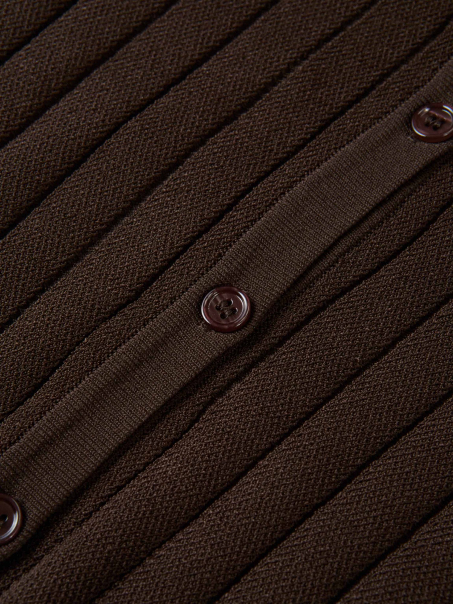 Silk Knit Ribbed Cardigan 20"- Brown