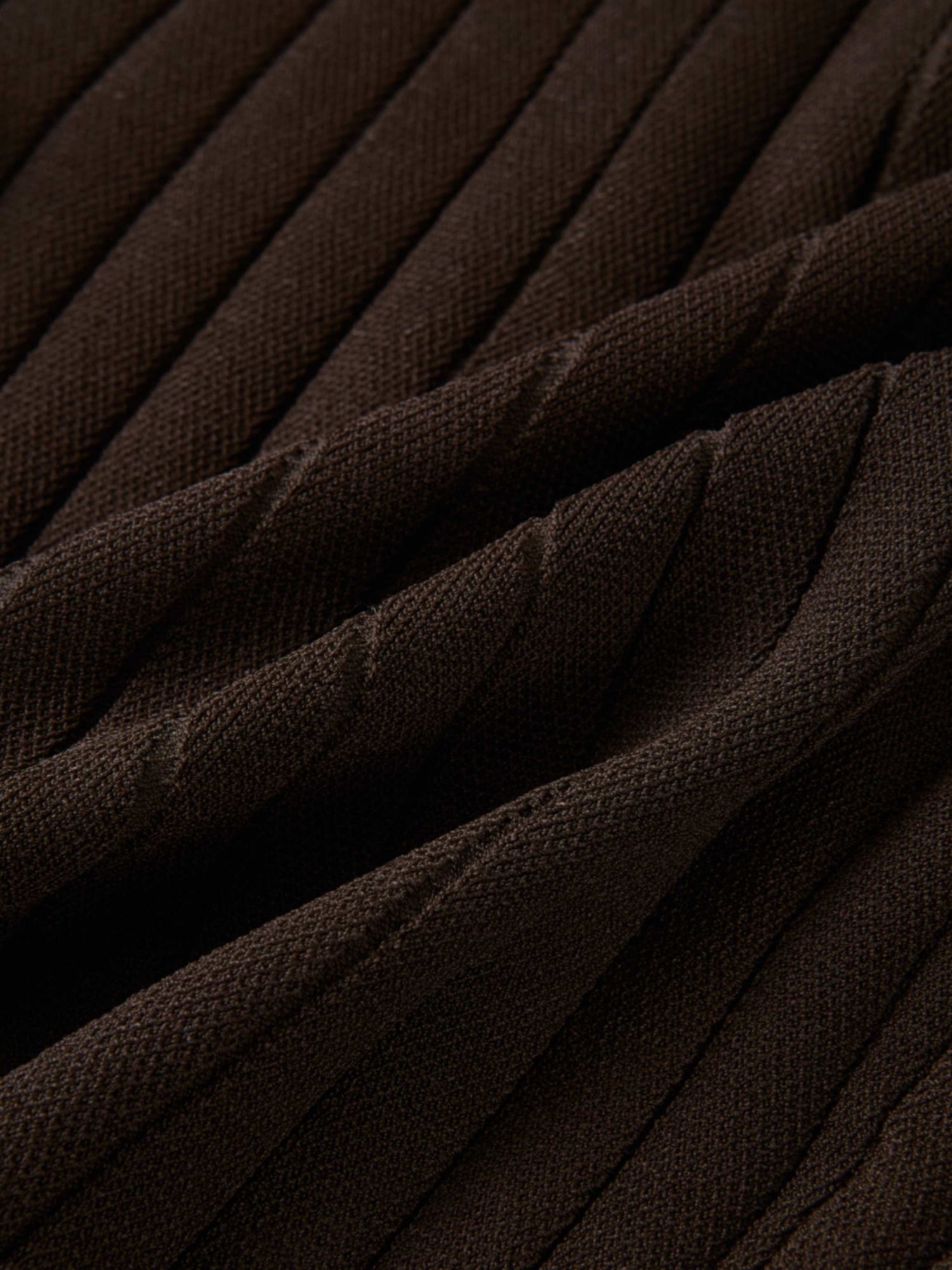 Silk Knit Ribbed Cardigan 20"- Brown