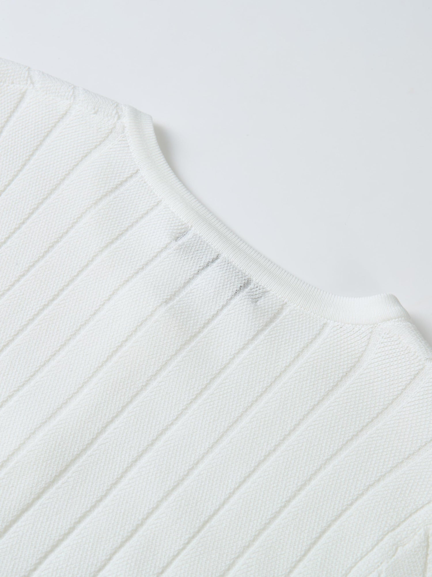 Silk Knit Ribbed Cardigan 20"- Cream
