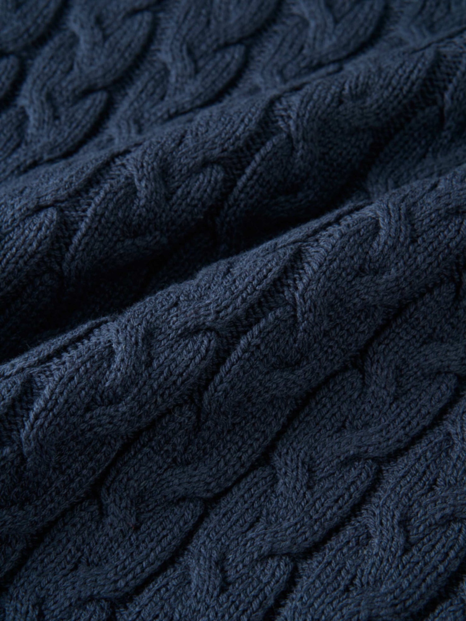 Braided Heart Cable Sweater - Navy