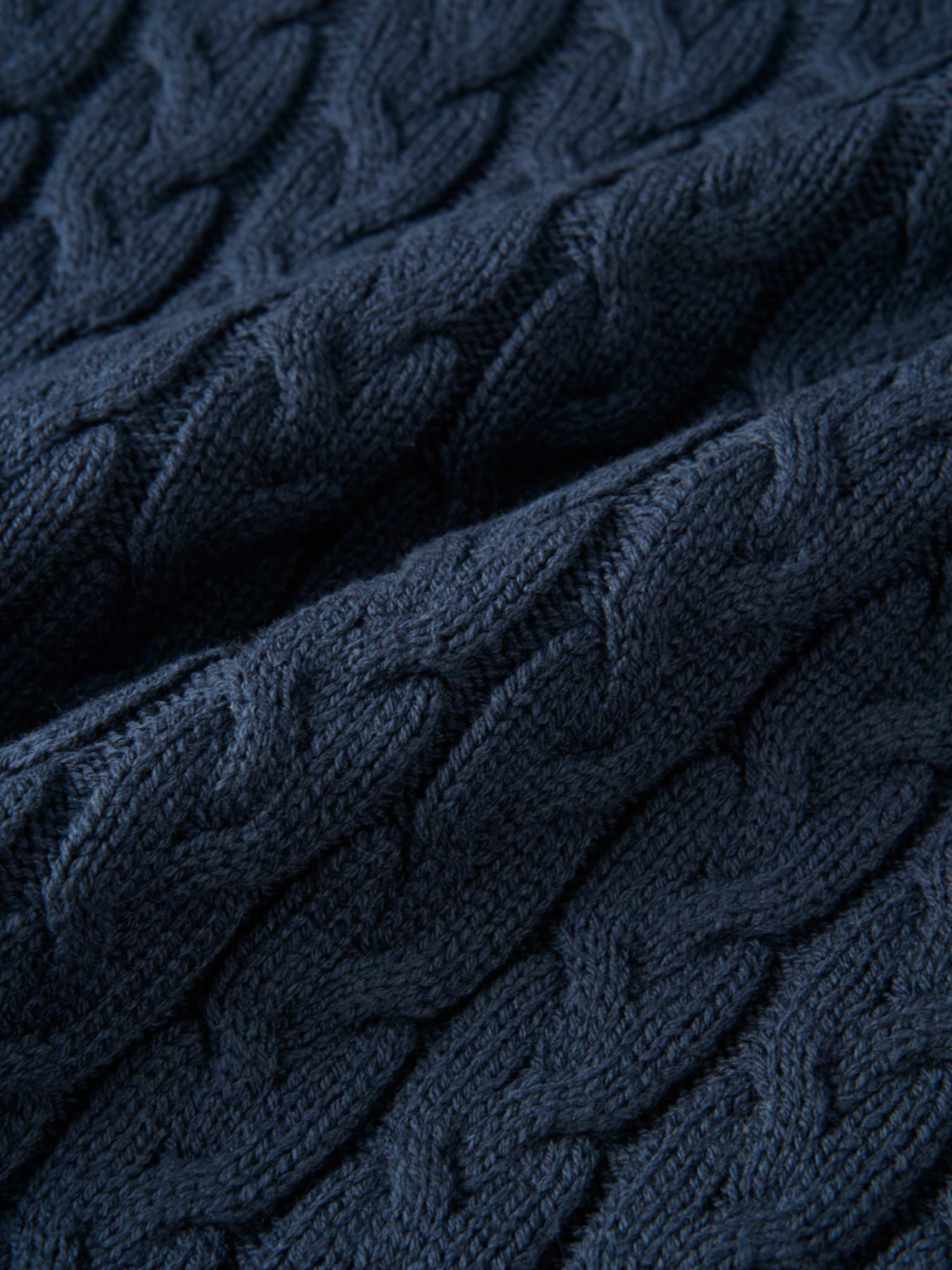 Braided Heart Cable Sweater - Navy