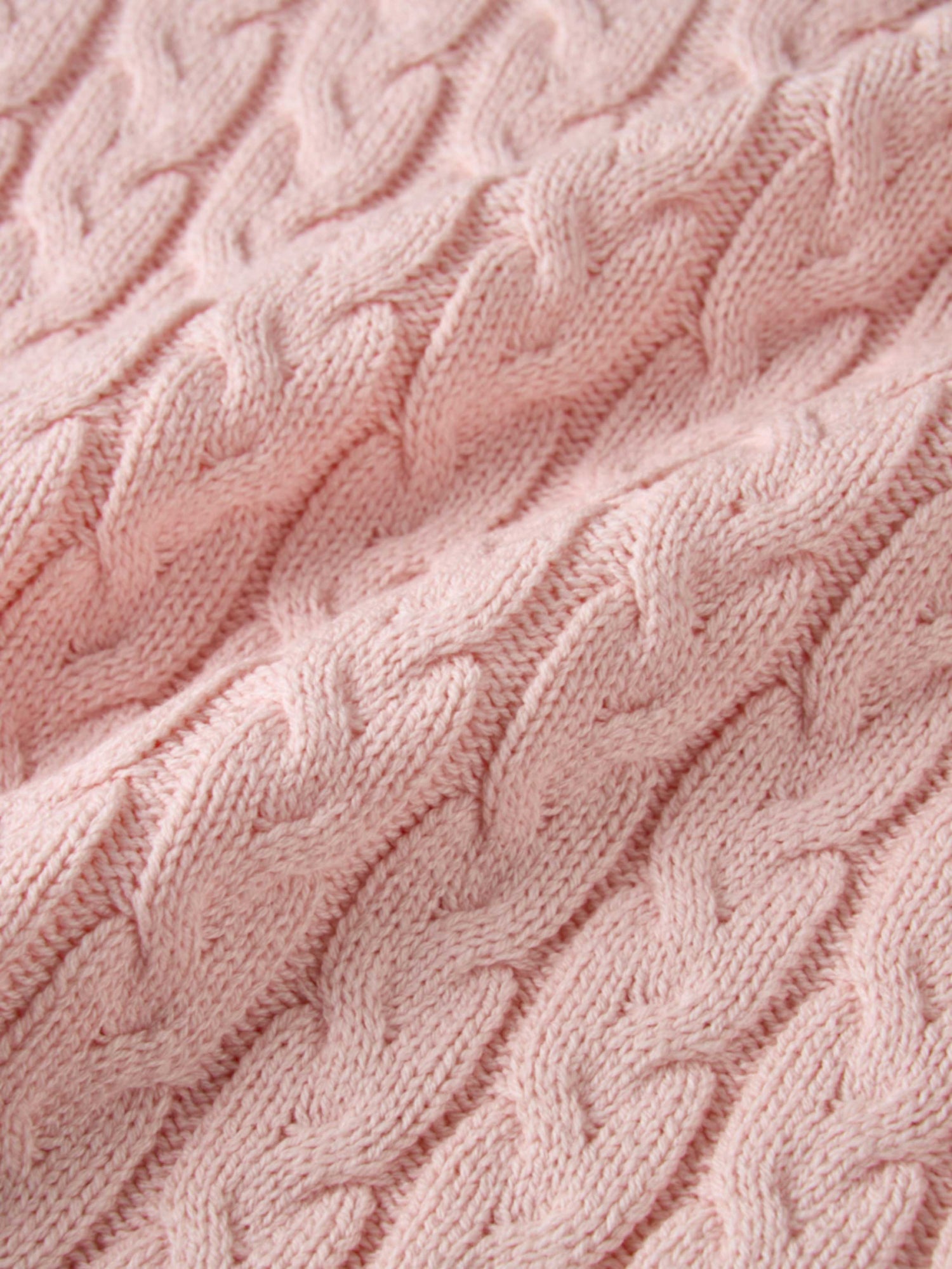 Braided Heart Cable Sweater - Pink
