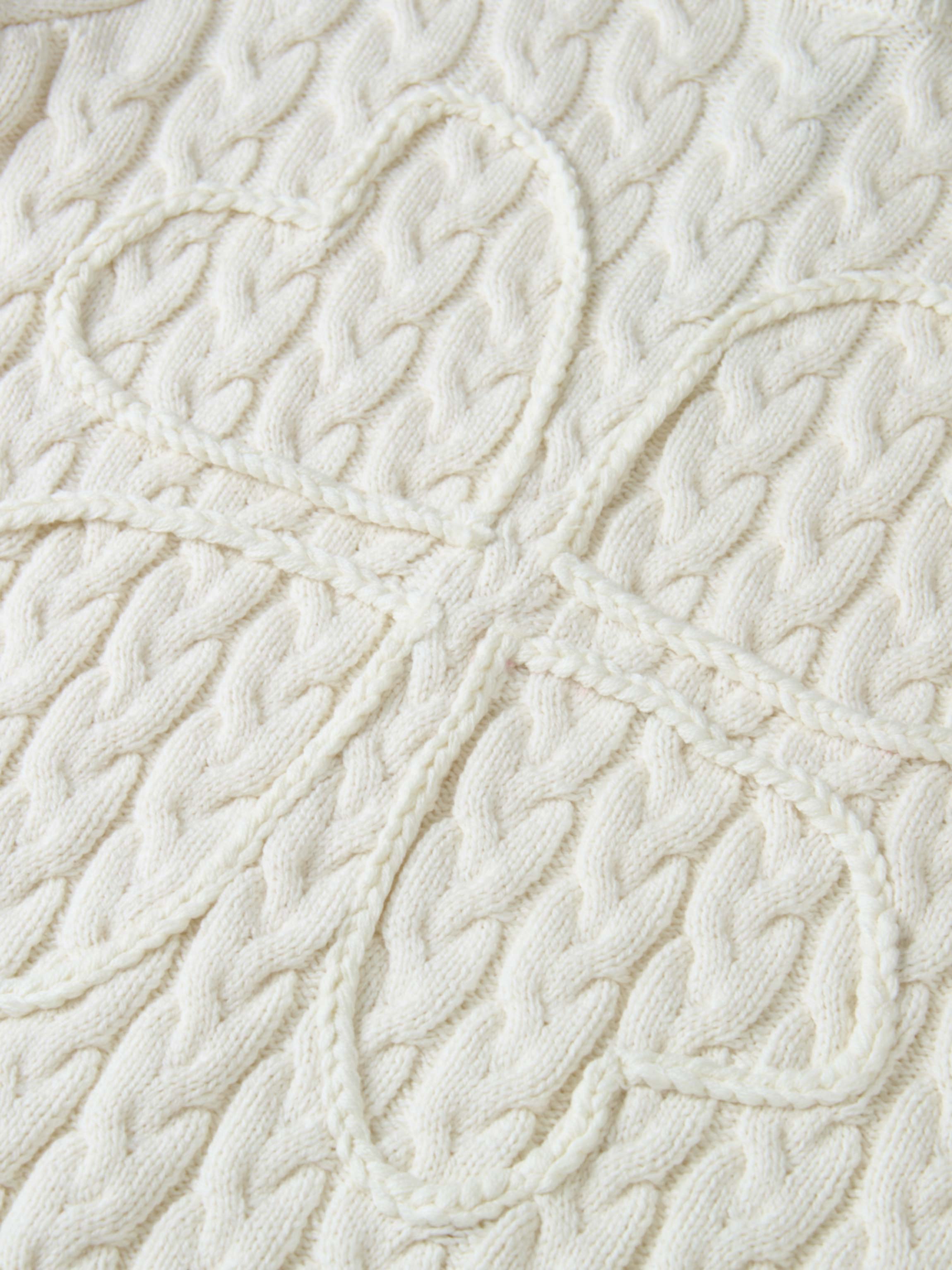 Braided Heart Cable Sweater - Cream