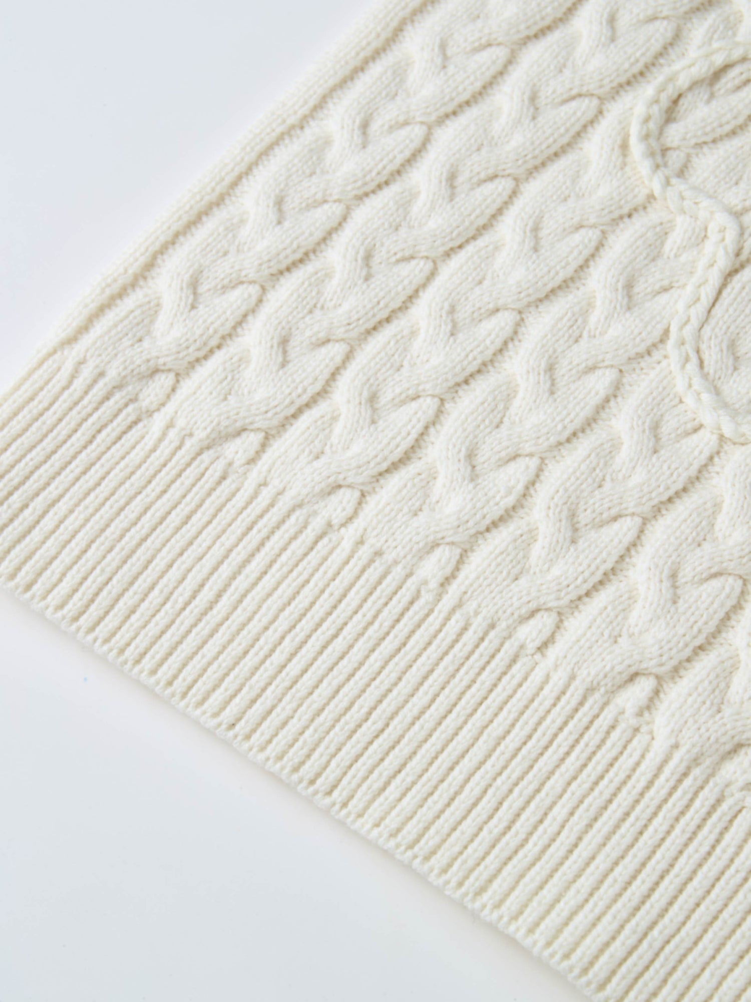 Braided Heart Cable Sweater - Cream