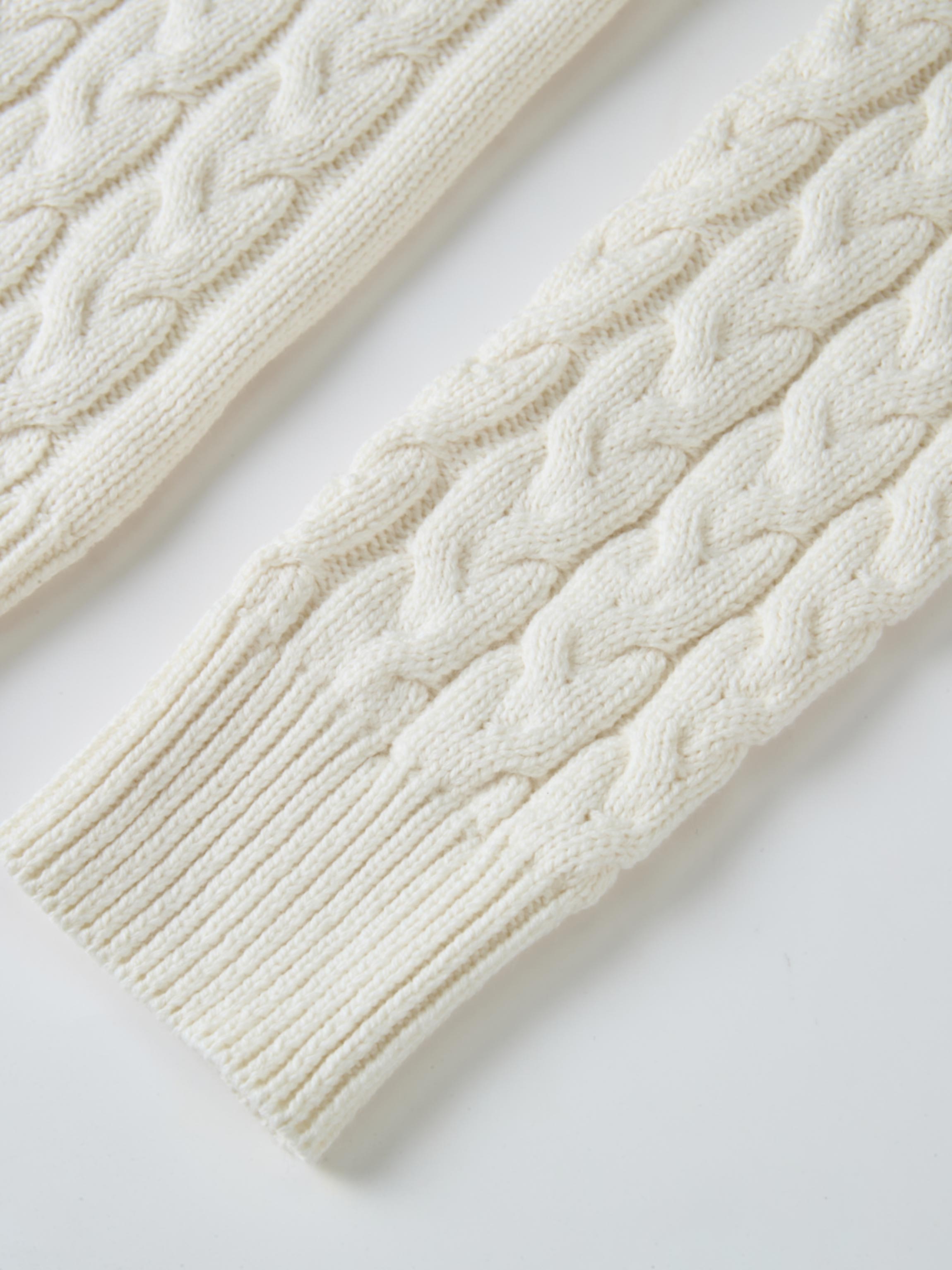 Braided Heart Cable Sweater - Cream