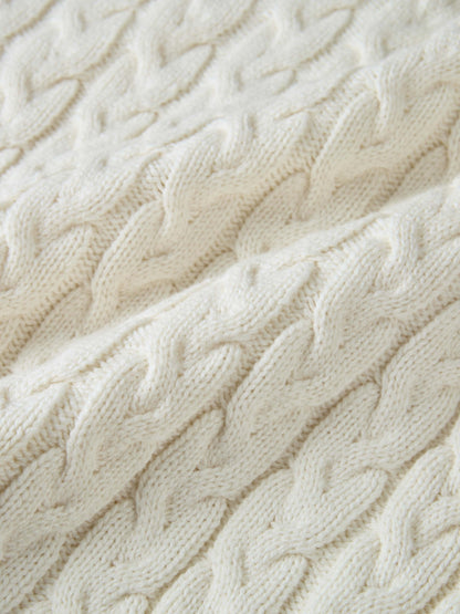 Braided Heart Cable Sweater - Cream