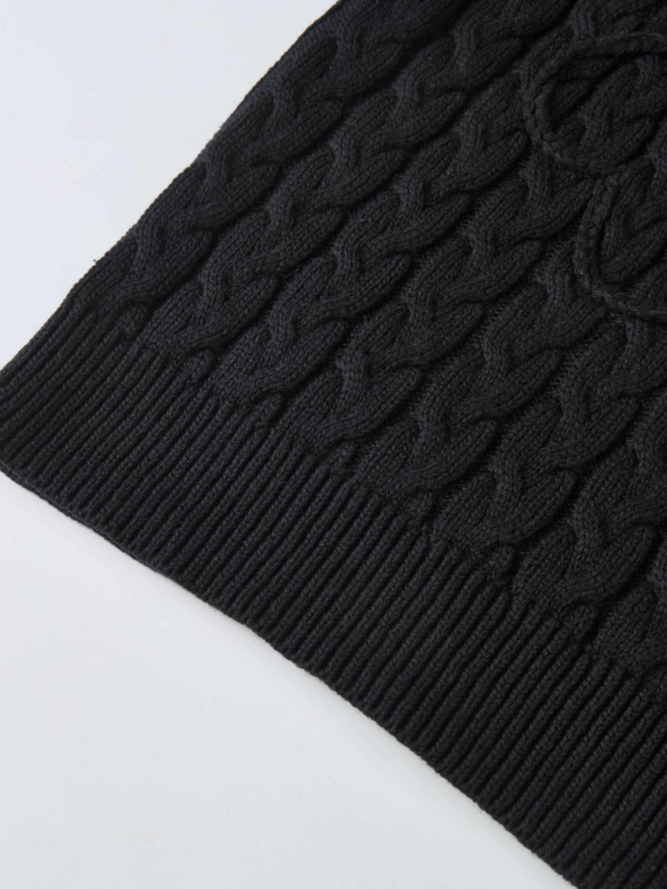 Braided Heart Cable Sweater - Black