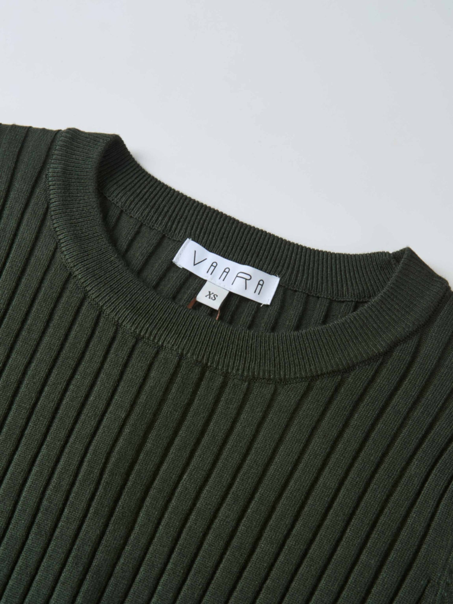Soft Thin Ribbed Banded Sweater - Green