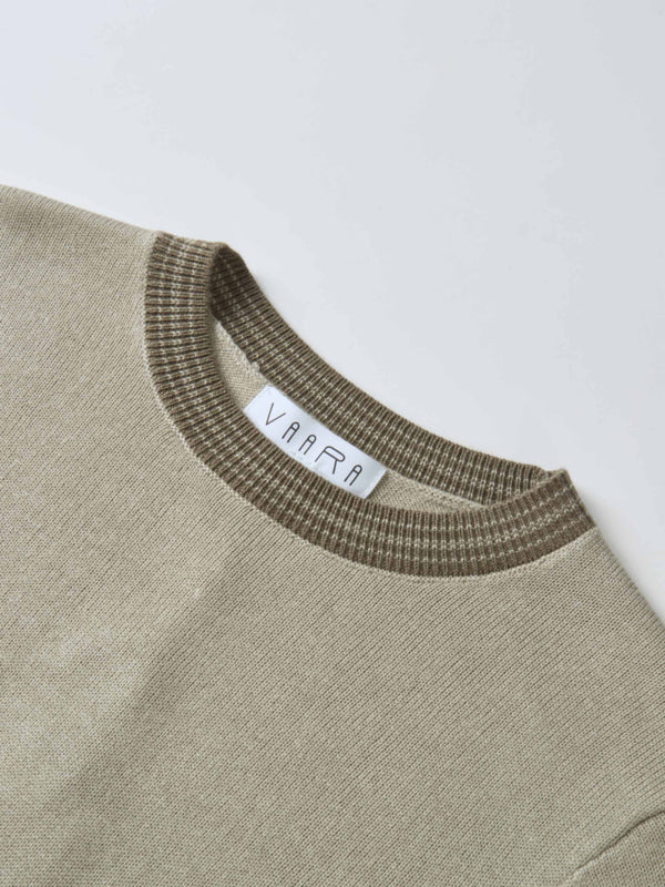 Wool Blend Crew Sweater - Green