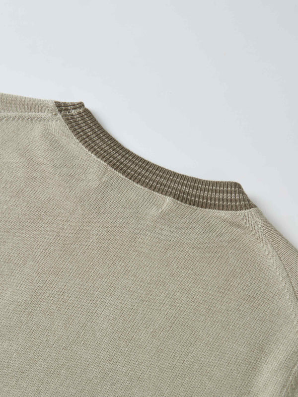 Wool Blend Crew Sweater - Green