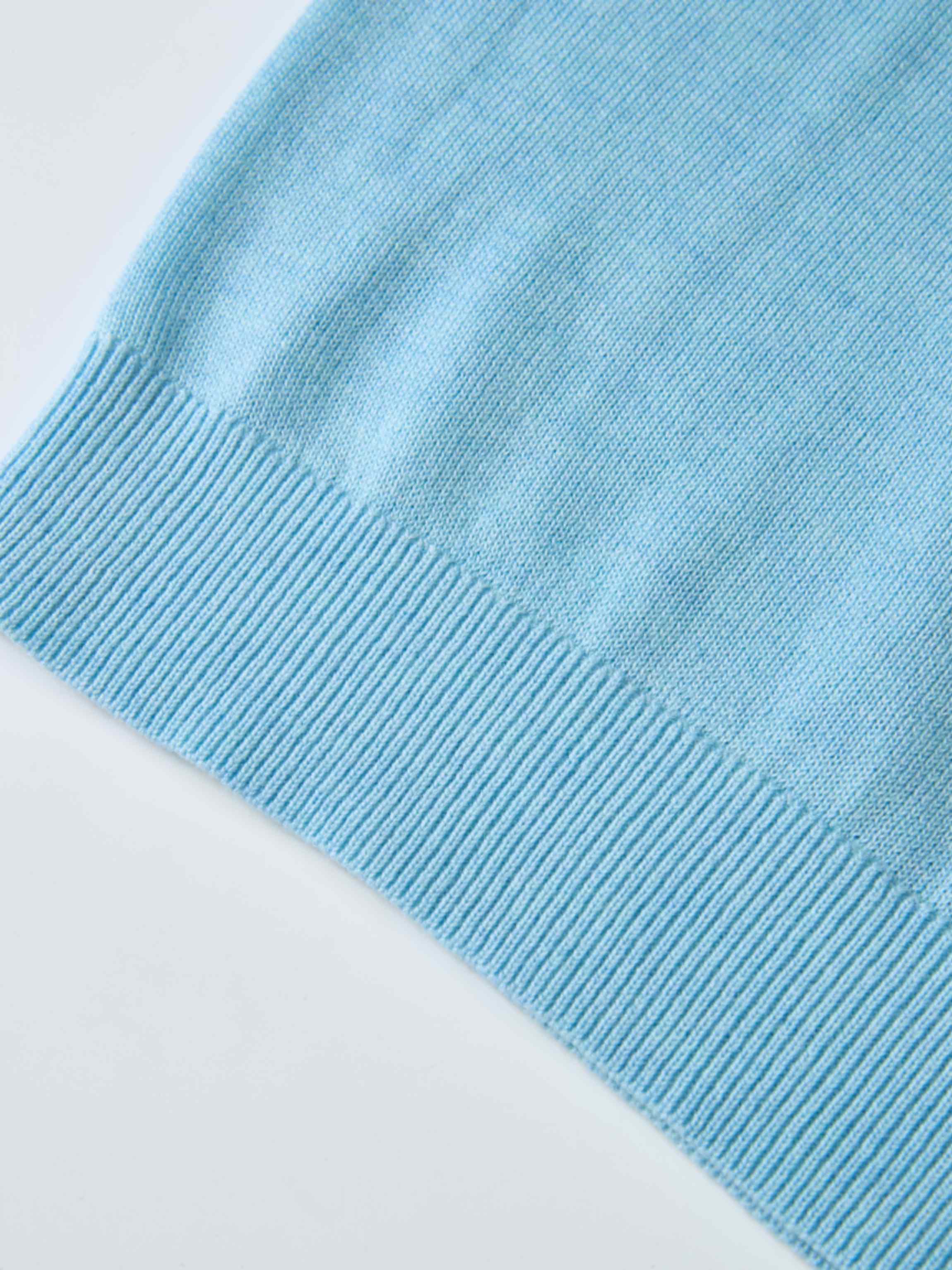 Wool Blend Crew Sweater - Light Blue