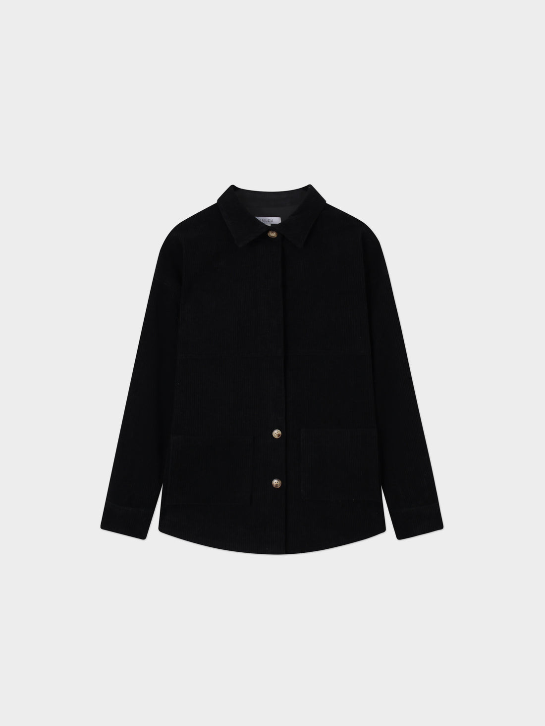 Corduroy Shacket-Black