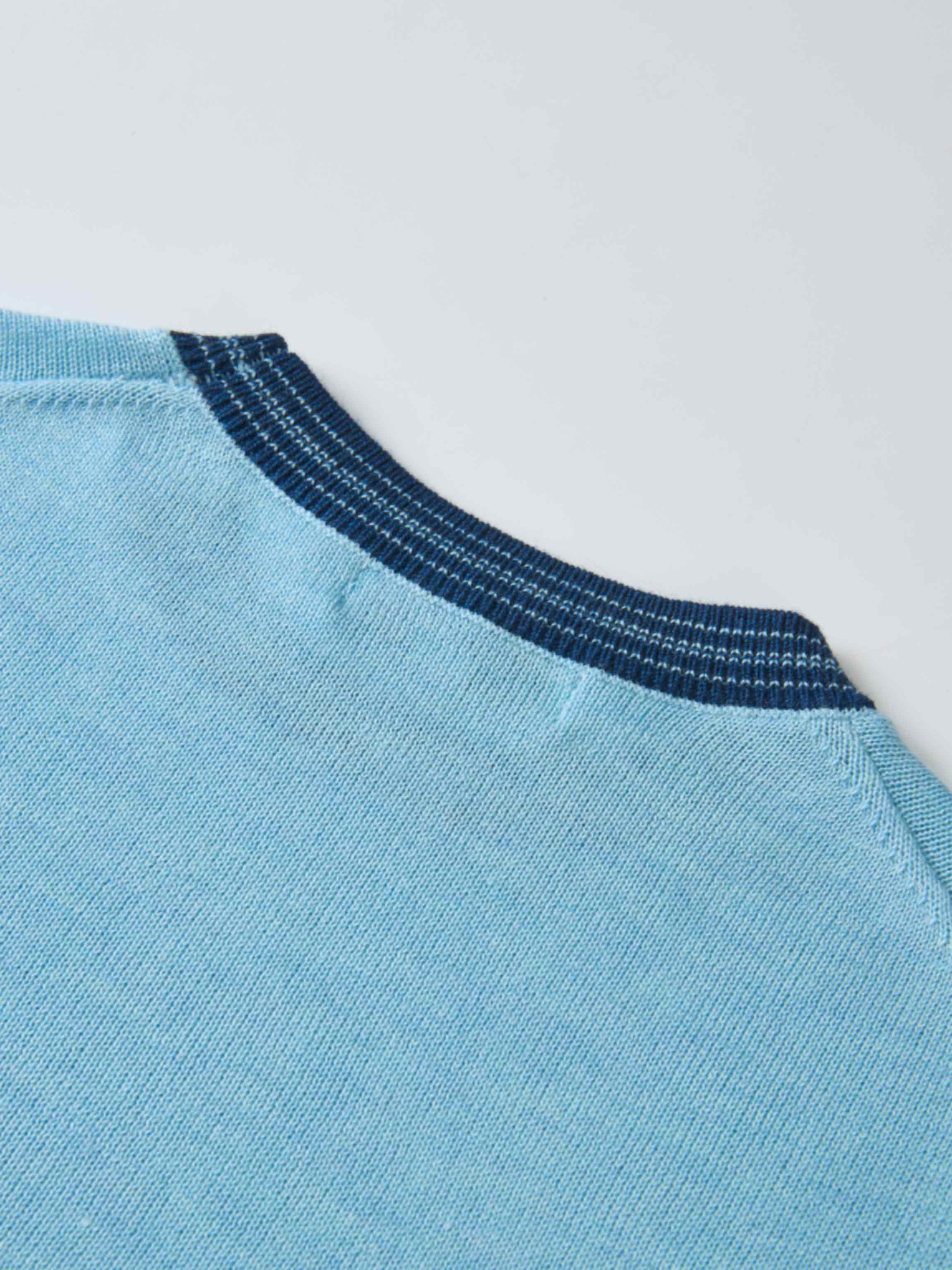 Wool Blend Crew Sweater - Light Blue