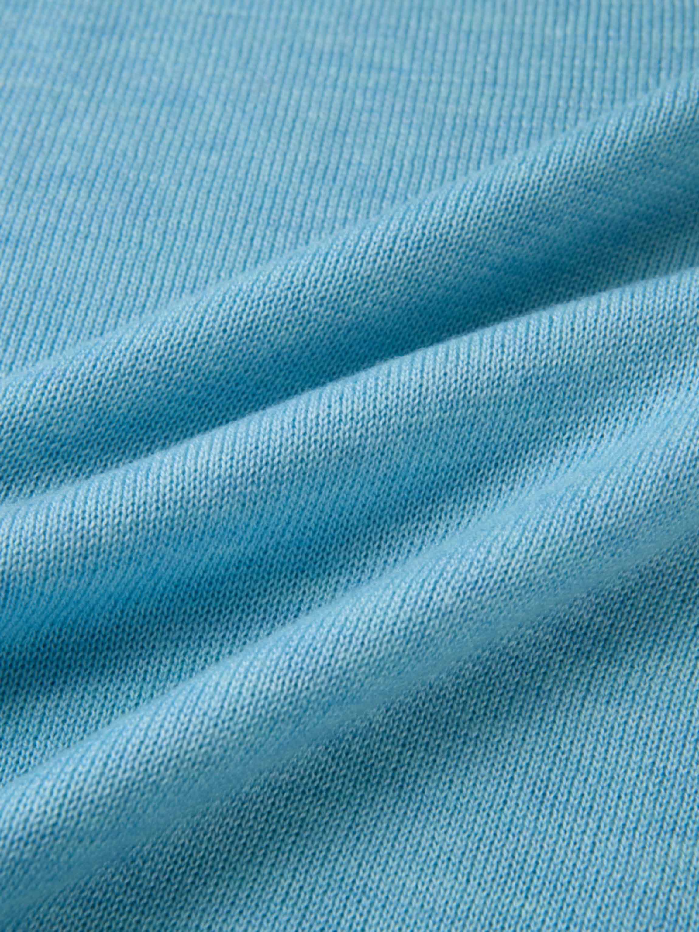Wool Blend Crew Sweater - Light Blue