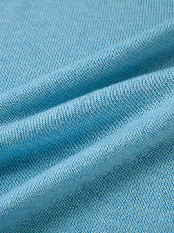 Wool Blend Crew Sweater - Light Blue