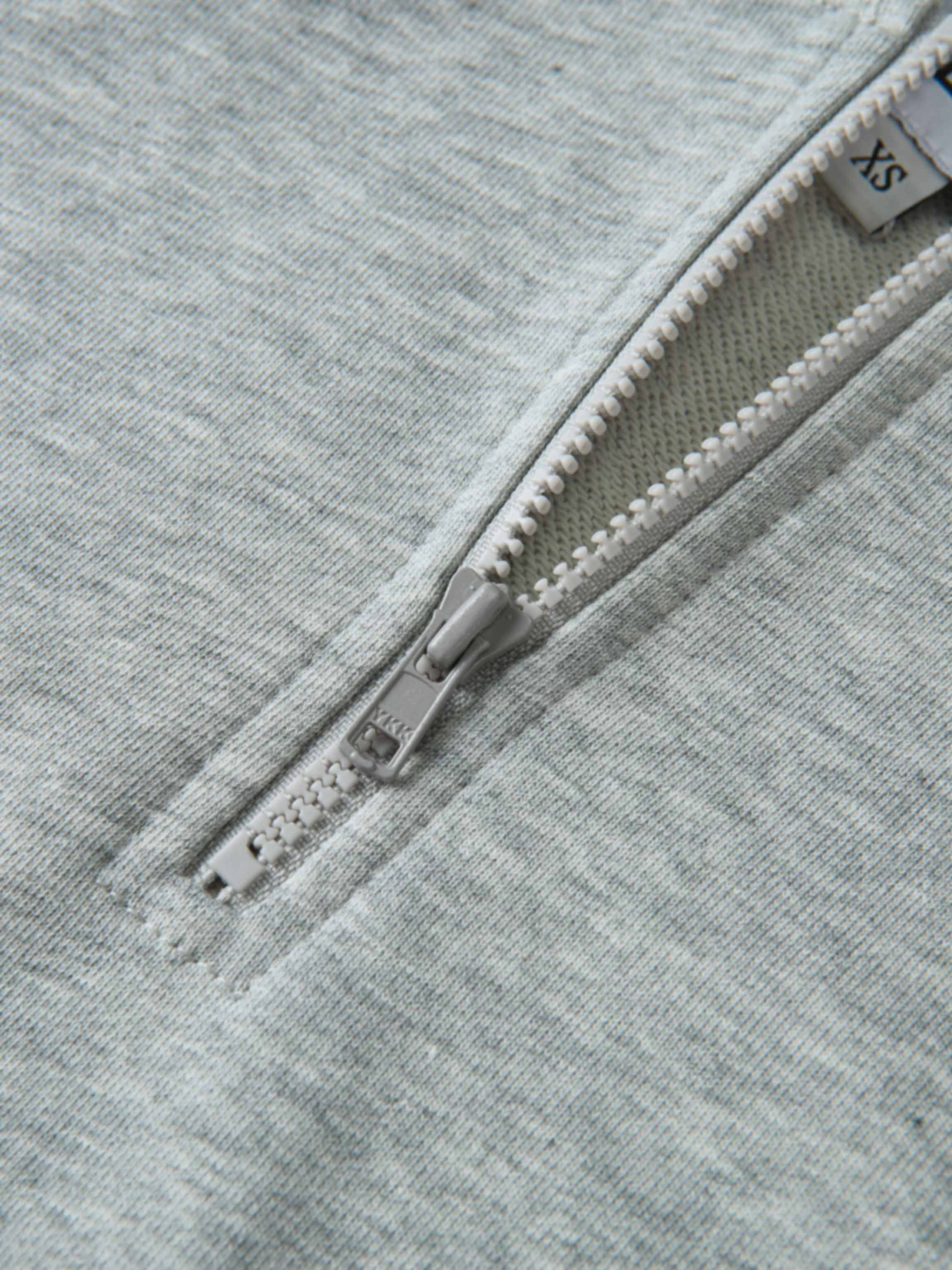 Half Zip Hoodie Sweatshirt - Grey/Burgundy