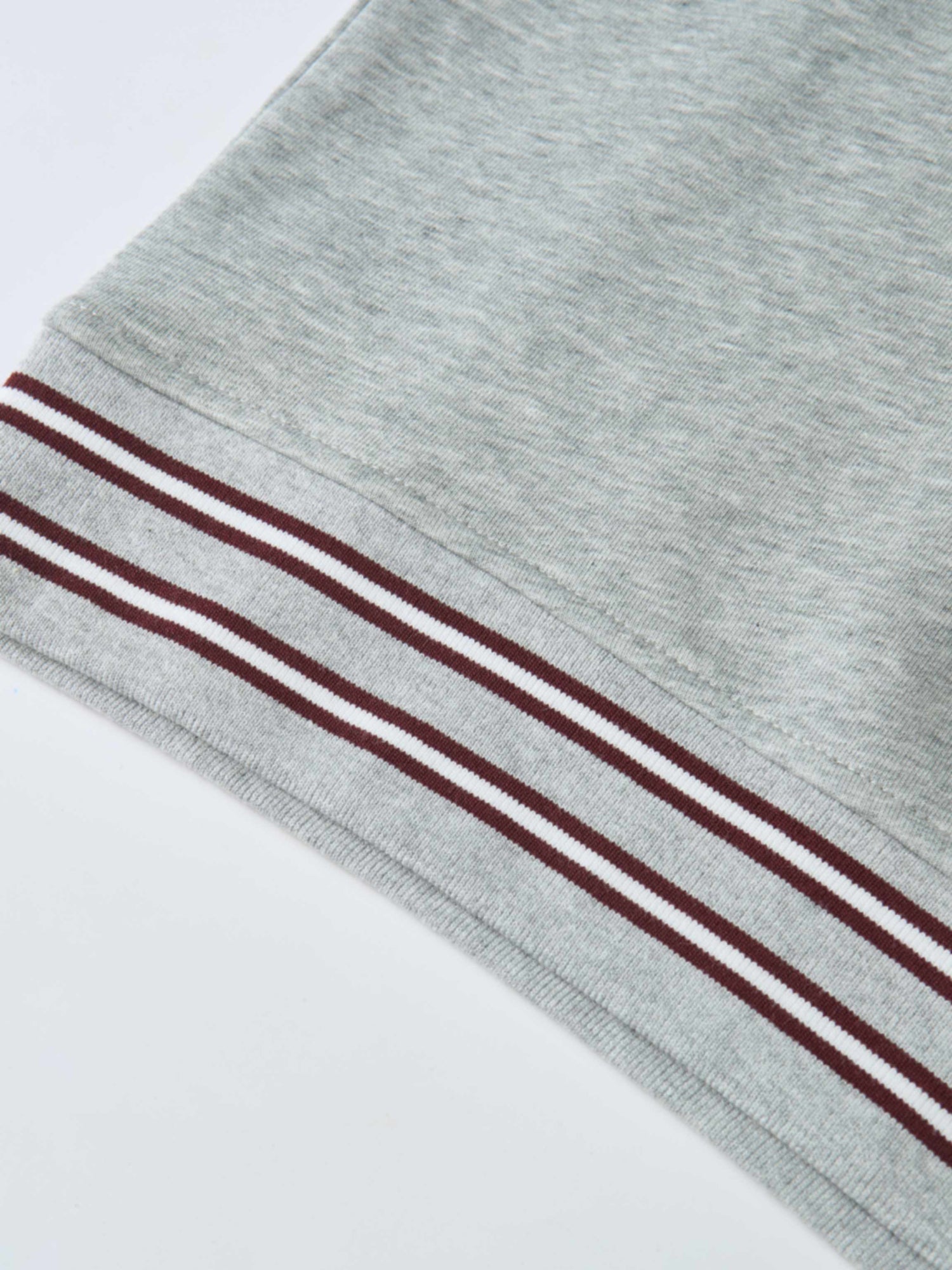 Half Zip Hoodie Sweatshirt - Grey/Burgundy