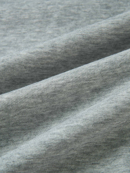 Half Zip Hoodie Sweatshirt - Grey/Burgundy