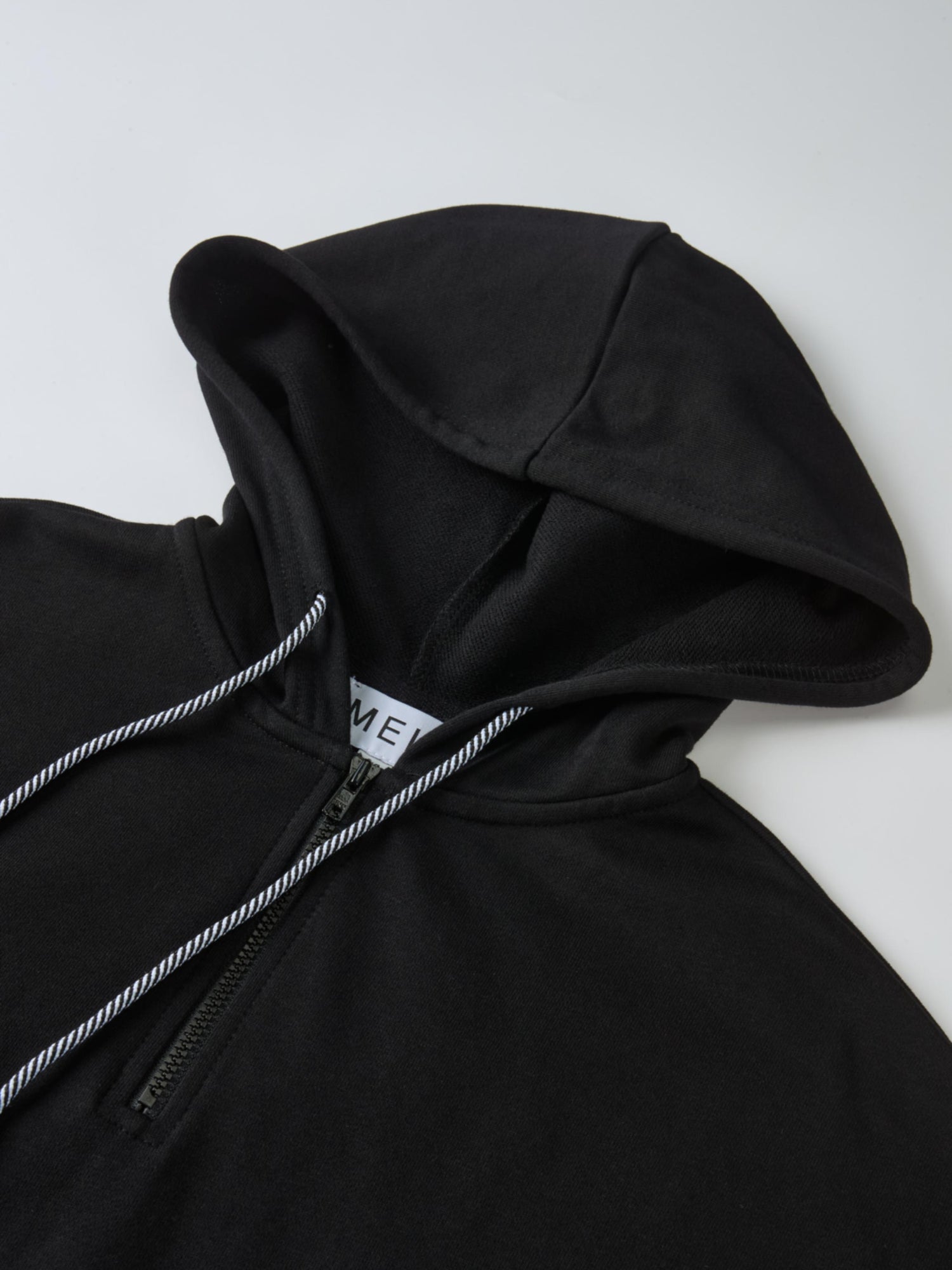 Half Zip Hoodie Sweatshirt - Black/White