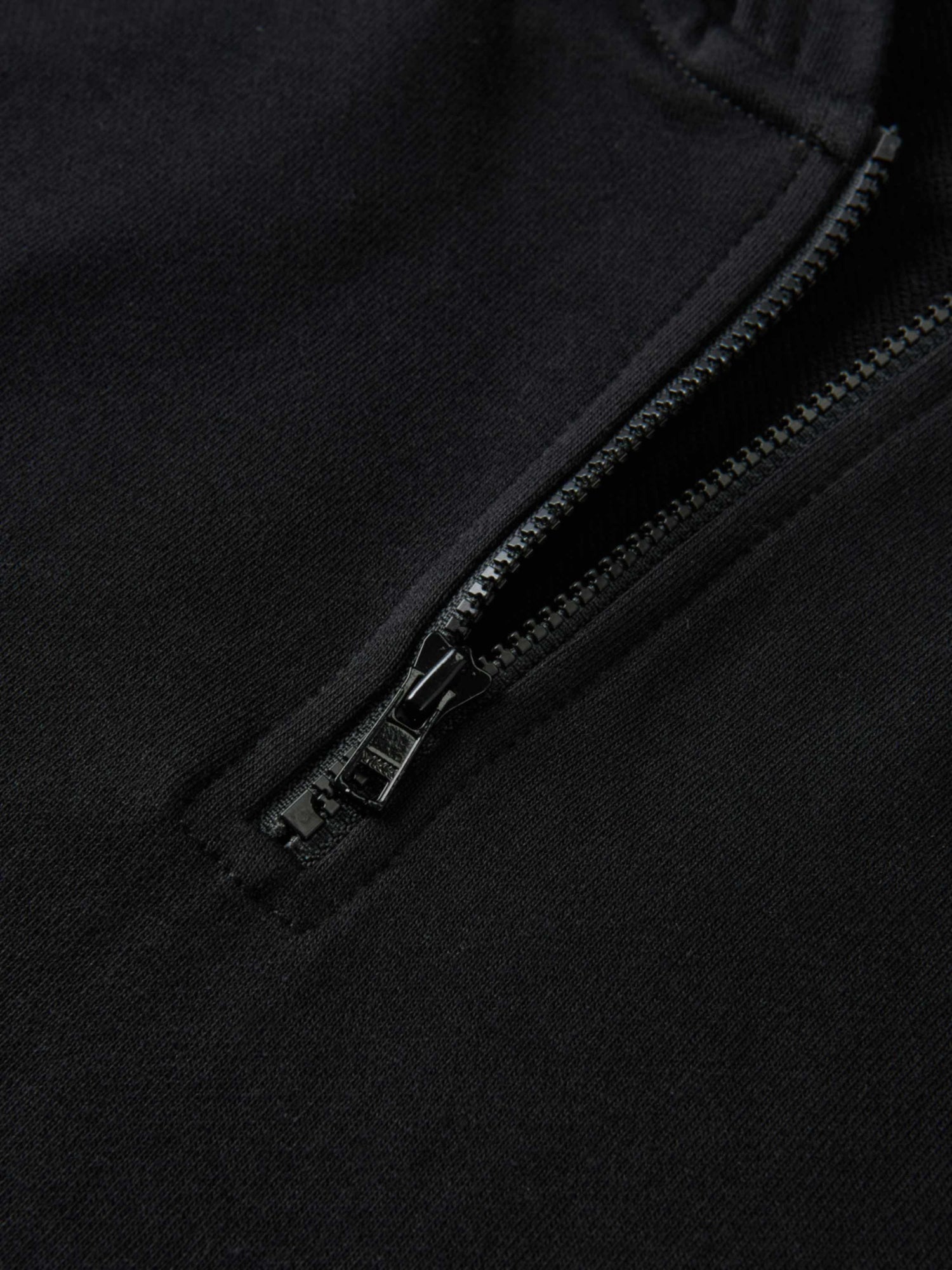 Half Zip Hoodie Sweatshirt - Black/White